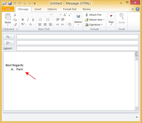 اتمام تنظیم ایمیل بر روی نرم افزار مایکروسافت Outlook 2010